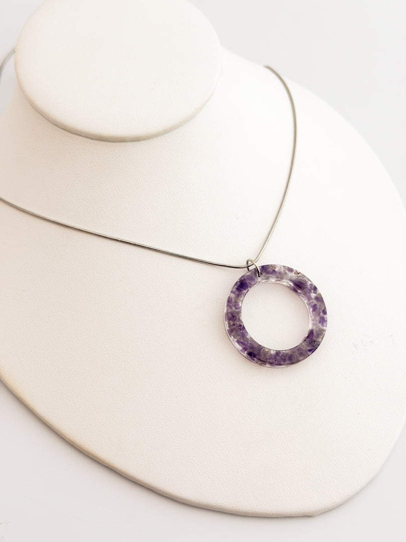 Amethyst Open Circle Necklace