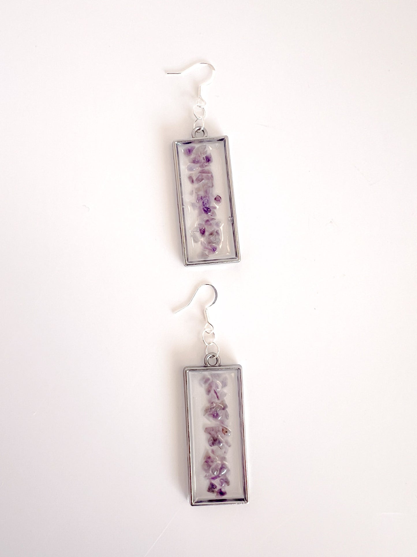 Amethyst Rectangle Earrings