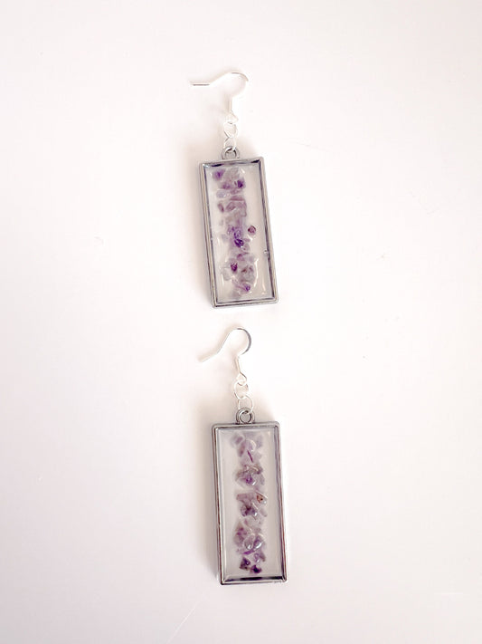 Amethyst Rectangle Earrings