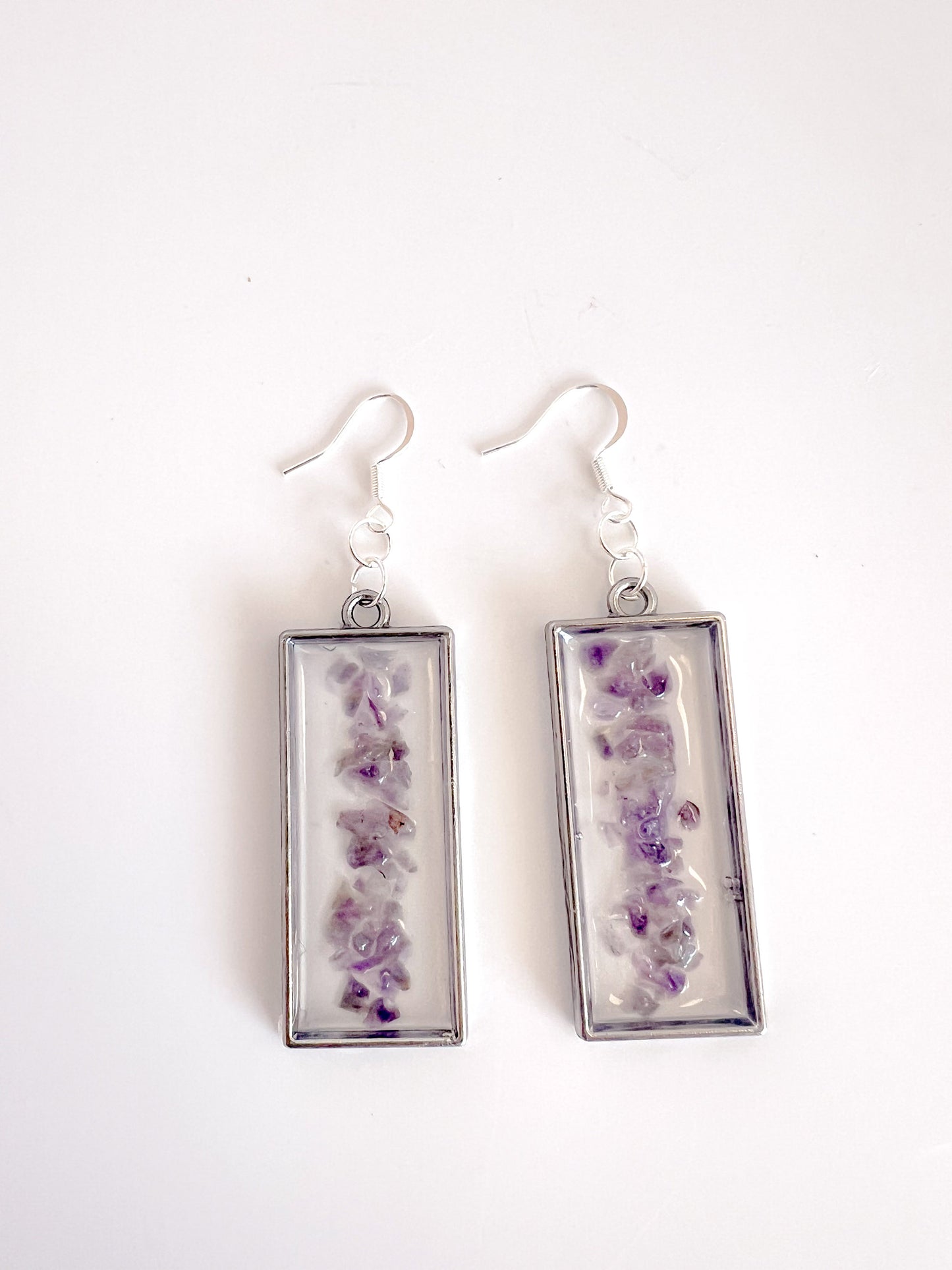 Amethyst Rectangle Earrings