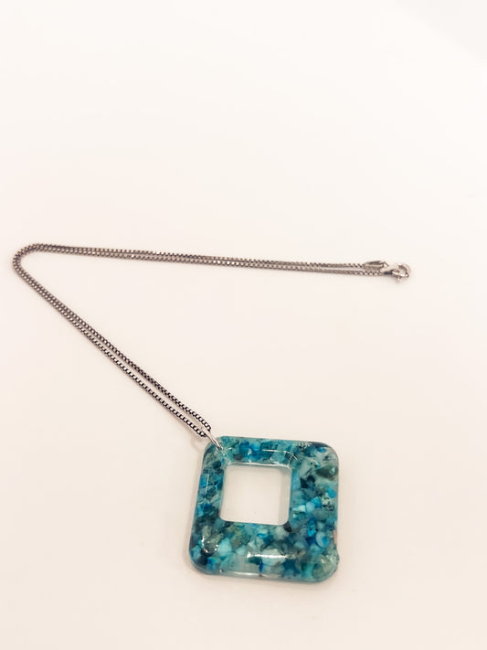 Turquoise Diamond Pendant