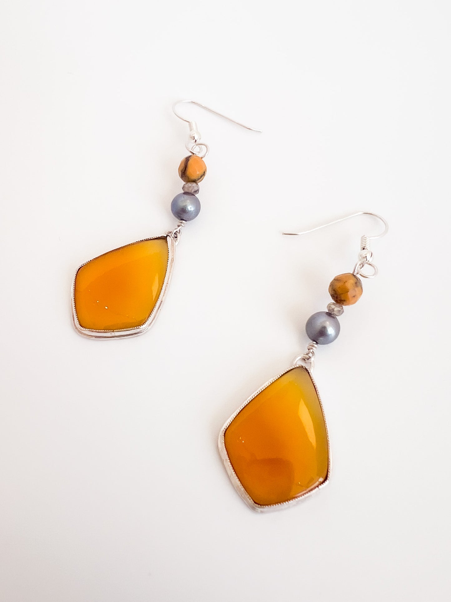Amber & Quartz Earrings