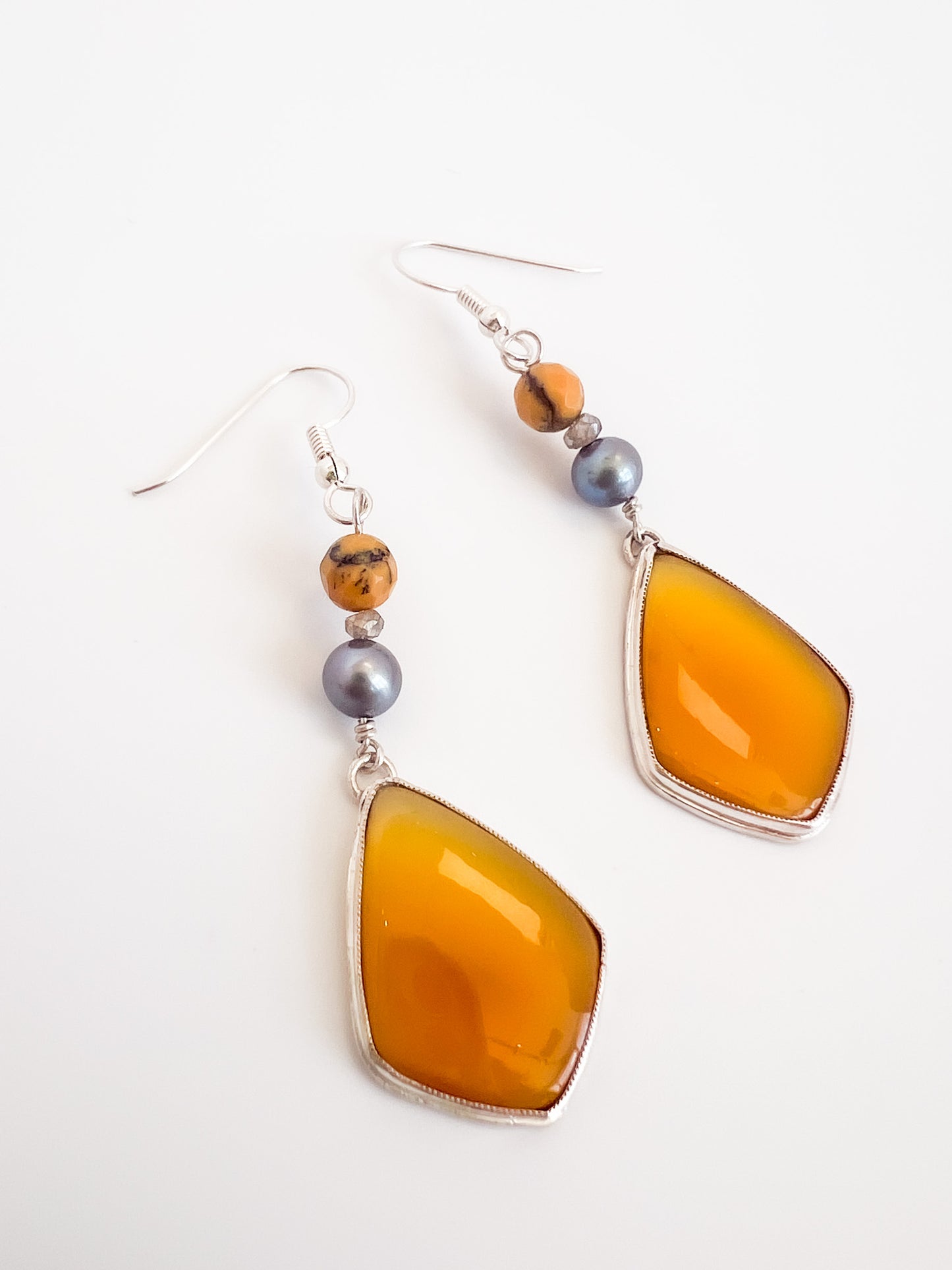 Amber & Quartz Earrings