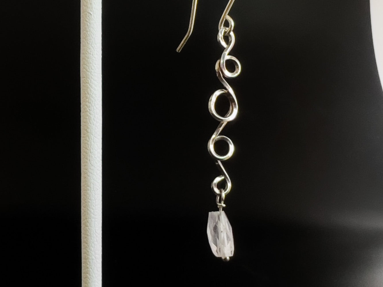 Rose Quartz Sterling Silver Vine Earrings