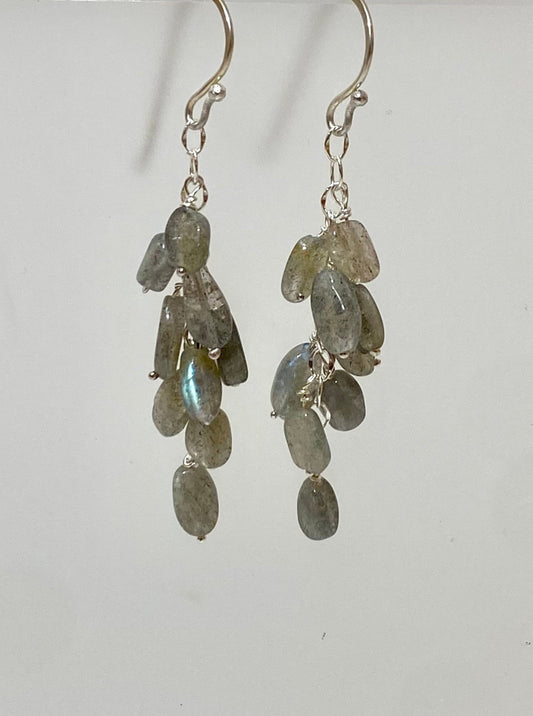 Labradorite Beaded Earrings