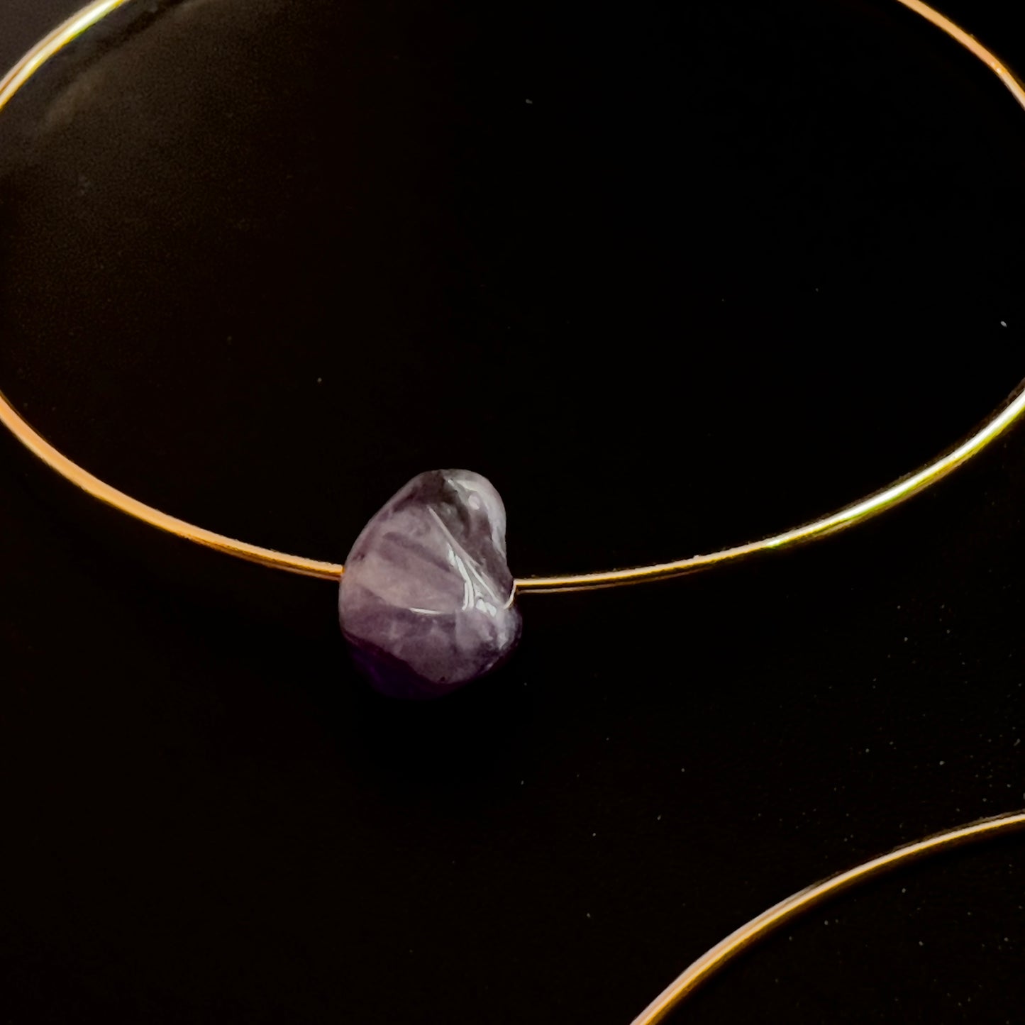 Large Hoop Amethyst Earrings