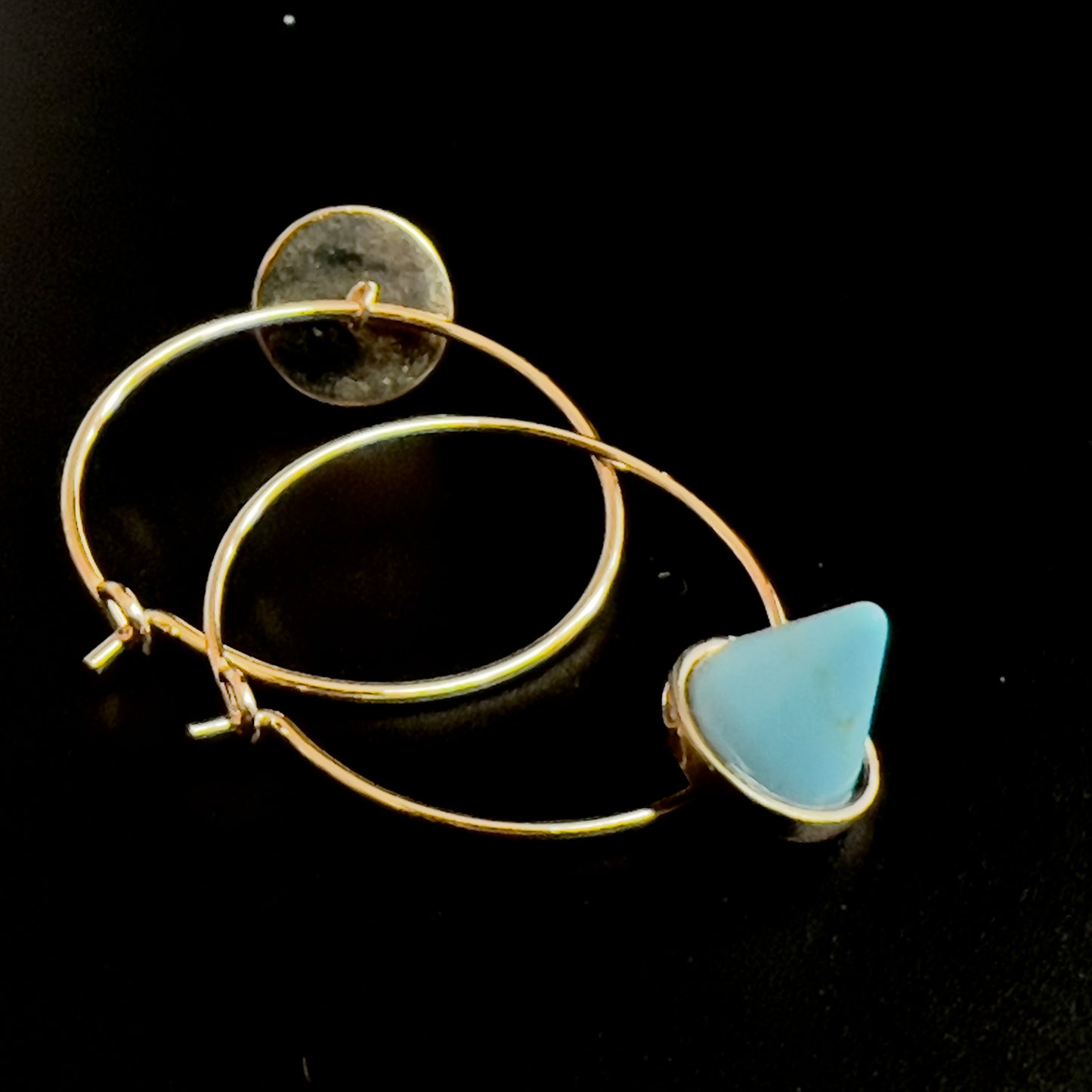 Blue Cone Gold Hoop Earrings