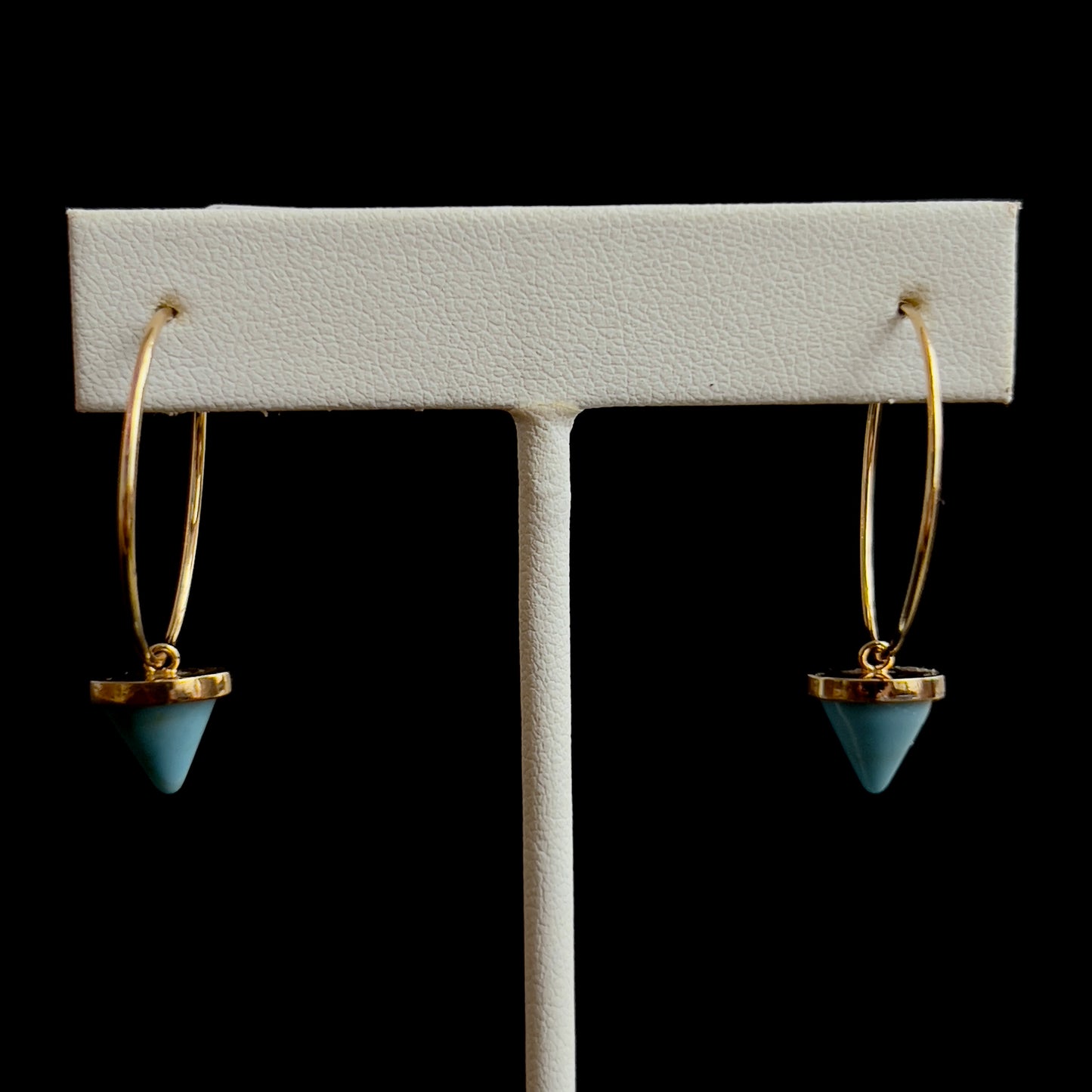 Blue Cone Gold Hoop Earrings