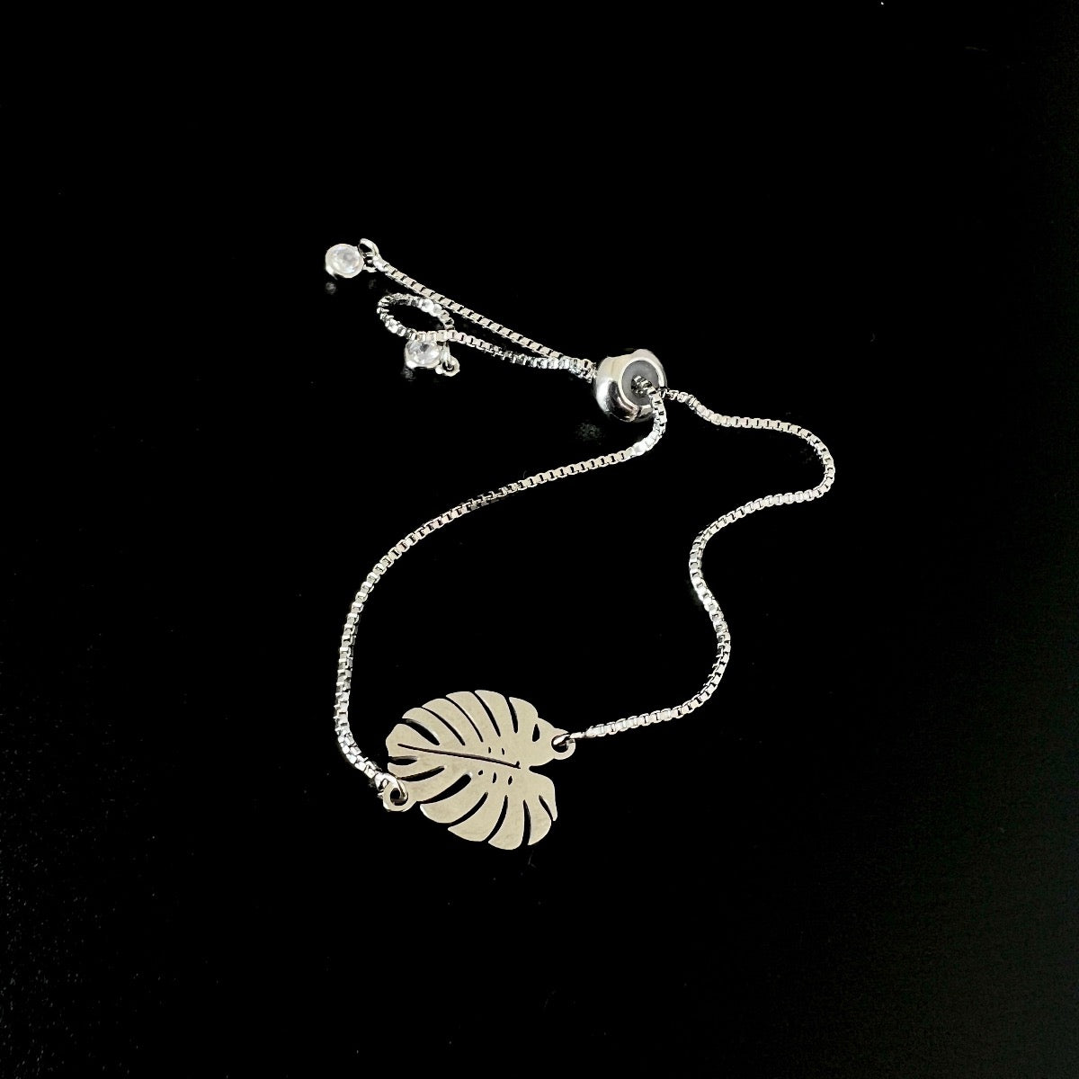 Sterling Leaf Adjustable Bracelet