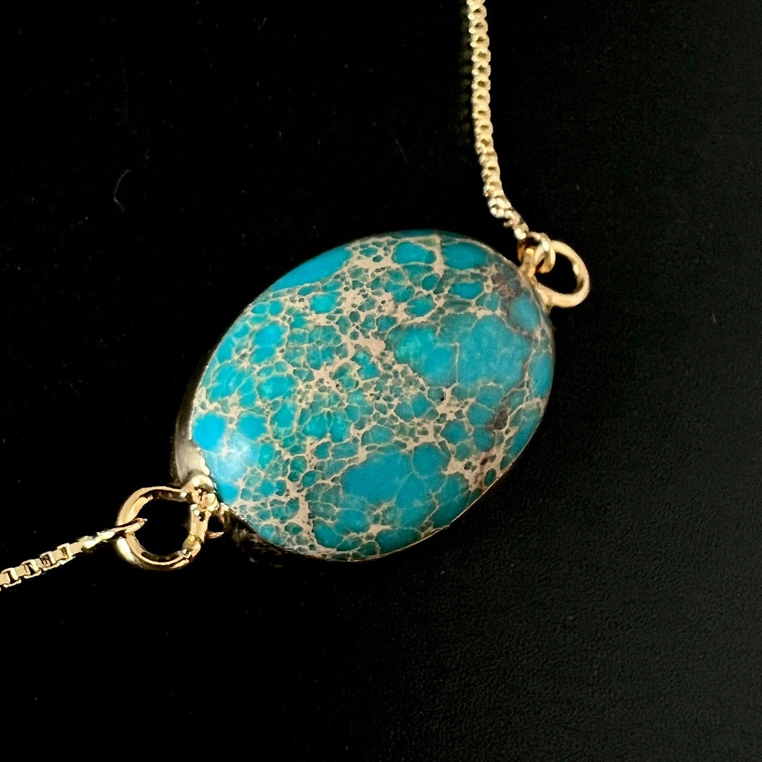Turquoise Adjustable Gold Bracelet