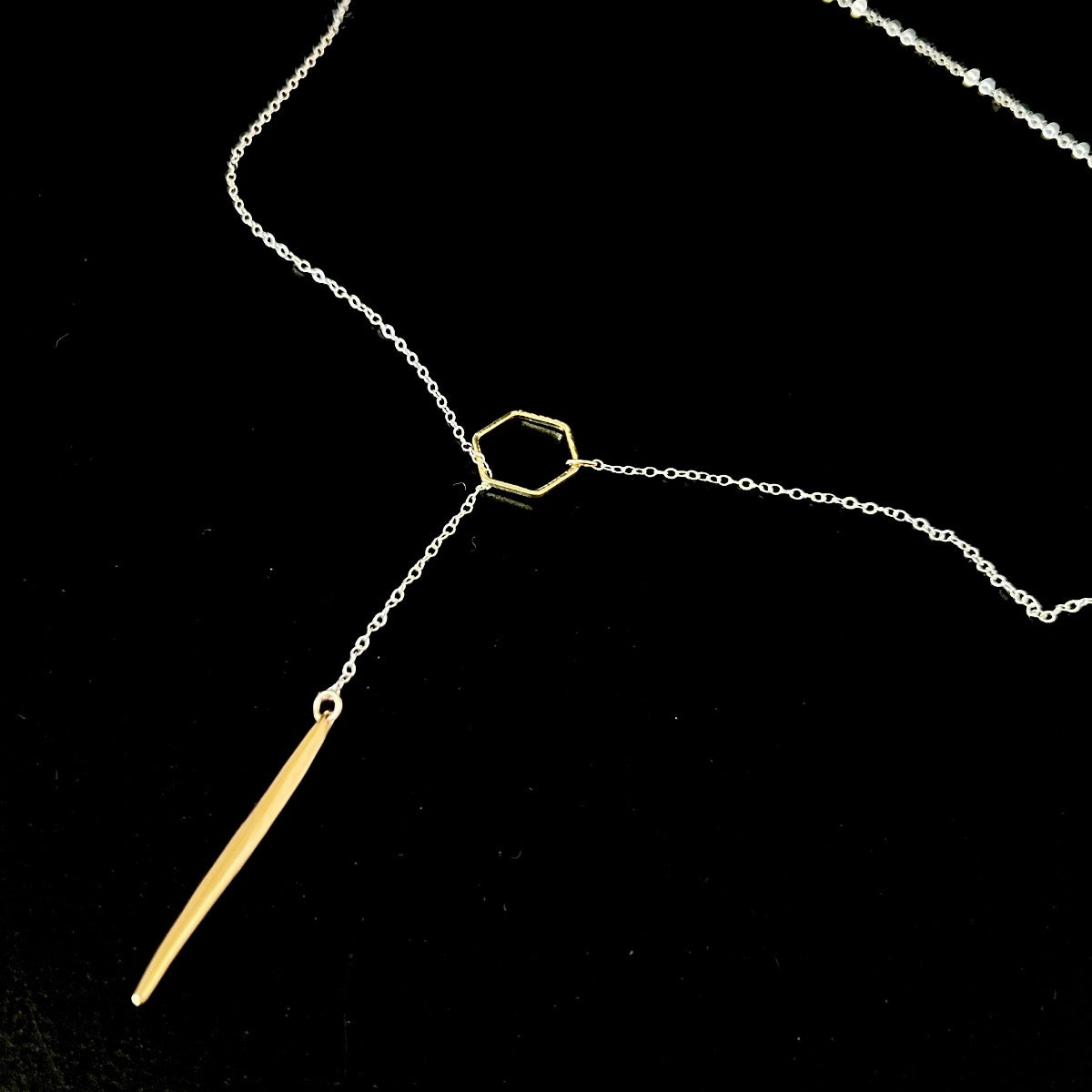 Silver and Gold Hexagon Necklace