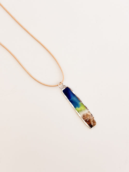 Rectangle Beach Pendant Necklace