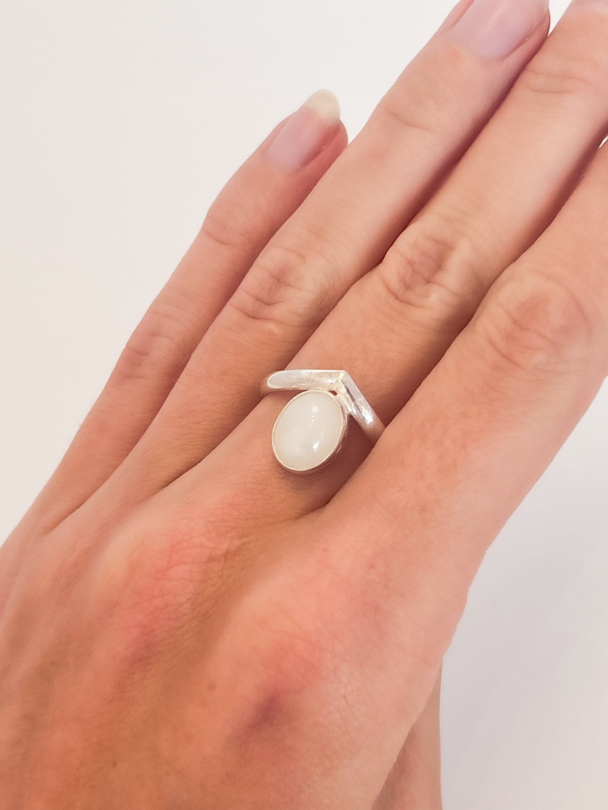 Rainbow Moonstone Marquis Ring