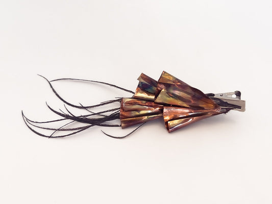 Fire Painted Copper Hair Clip