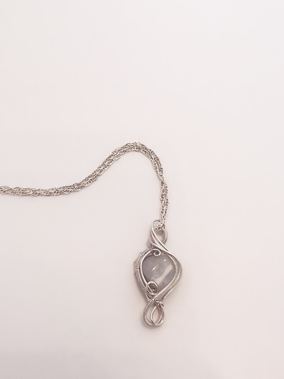 Rainbow Moonstone Silver Necklace