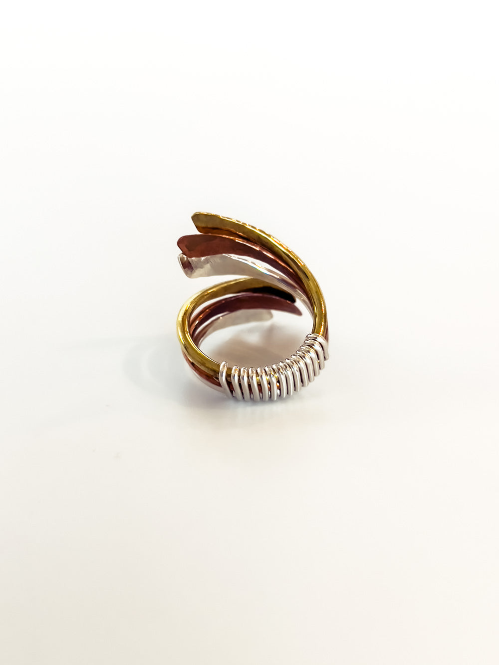 Copper, Brass & Sterling Layered Ring