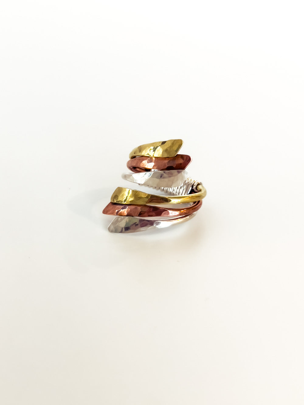 Copper, Brass & Sterling Layered Ring