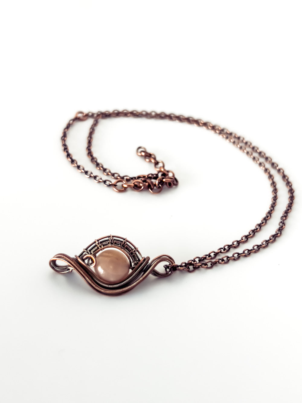 Peach Moonstone Copper Pendant