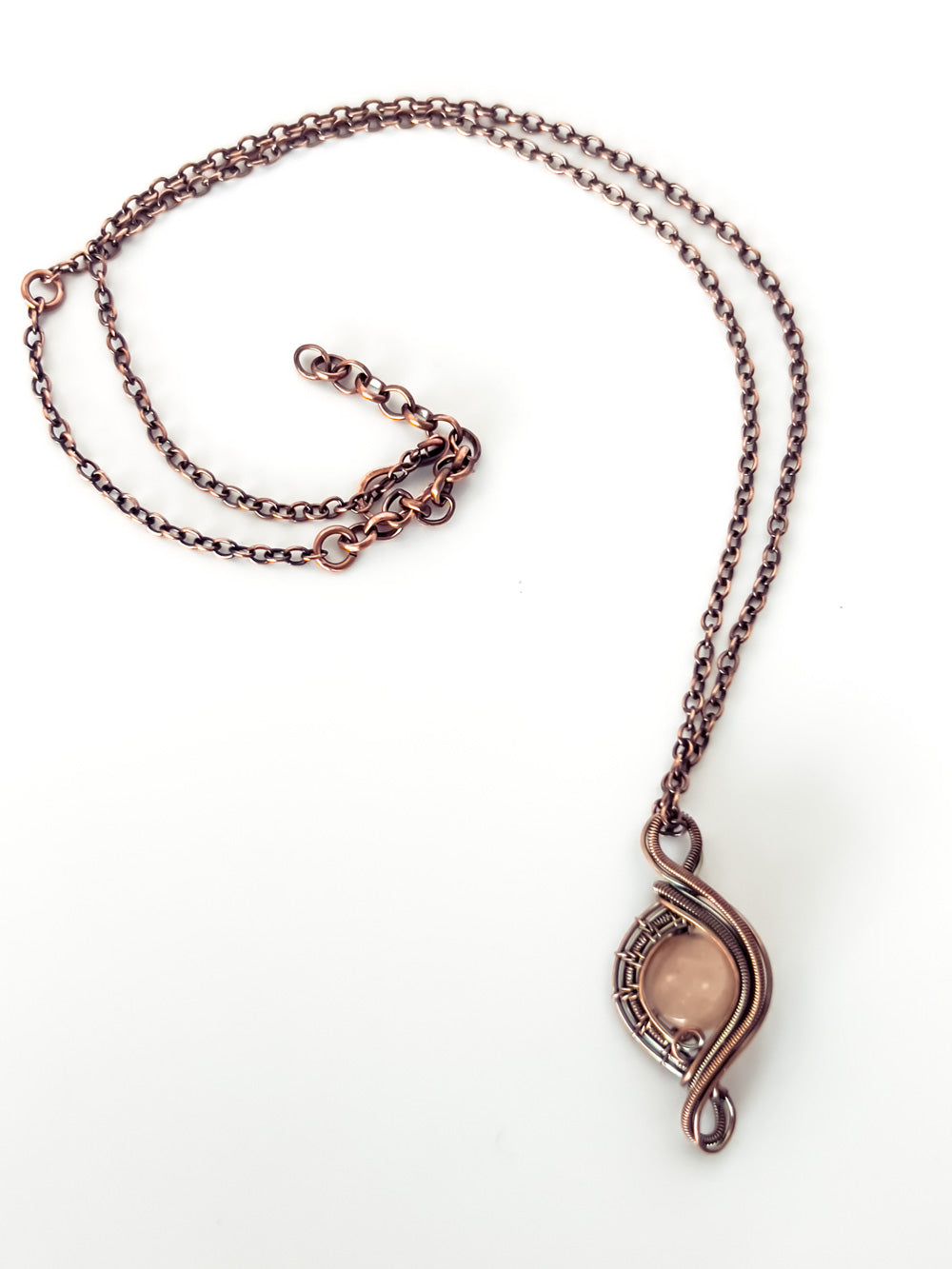 Peach Moonstone Copper Pendant