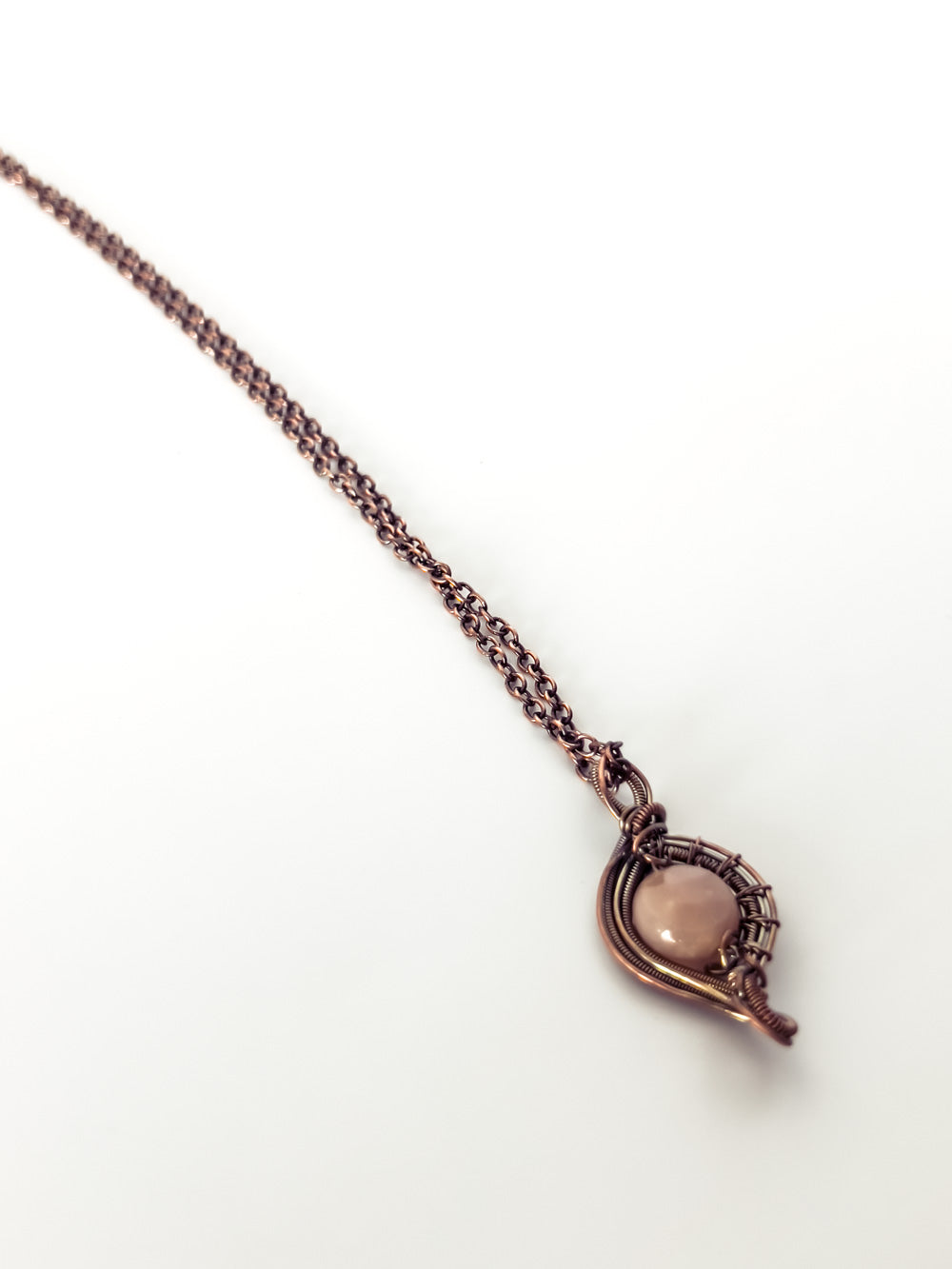 Peach Moonstone Copper Pendant