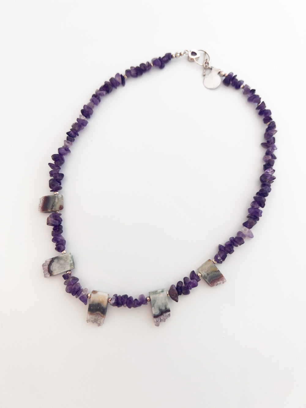 Amethyst Necklace with Fluorite