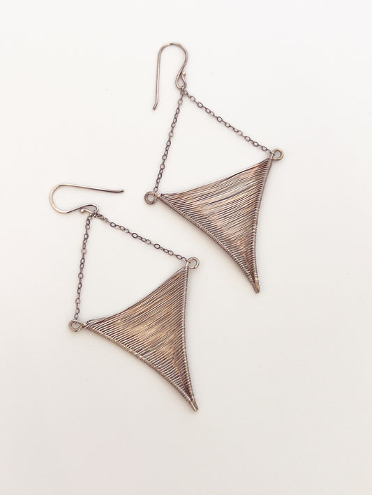 Silver Triangle Earrings