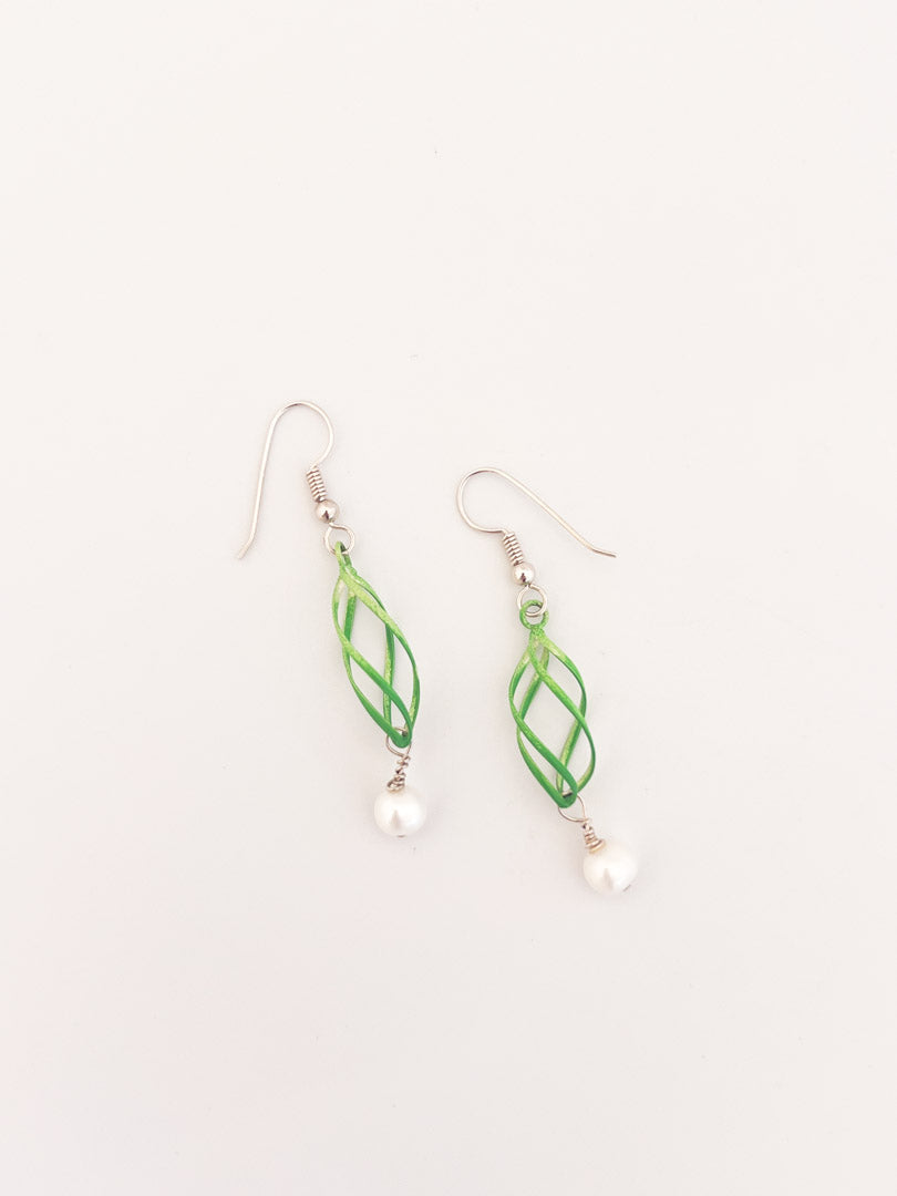 Green Swirl Earrings