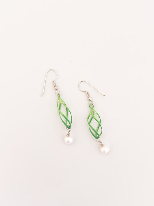 Green Swirl Earrings