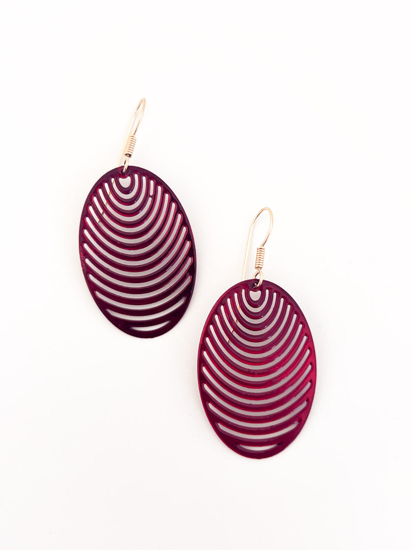Red Oval Earrings