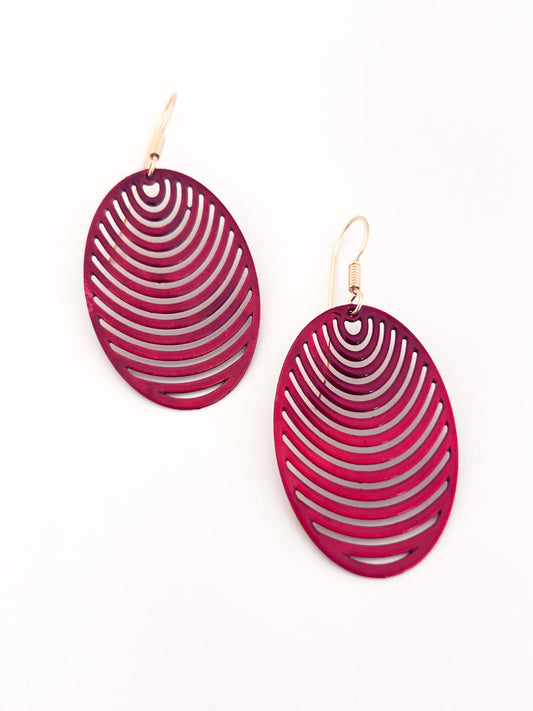 Red Oval Earrings