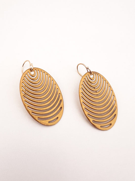 Gold Oval Earrings