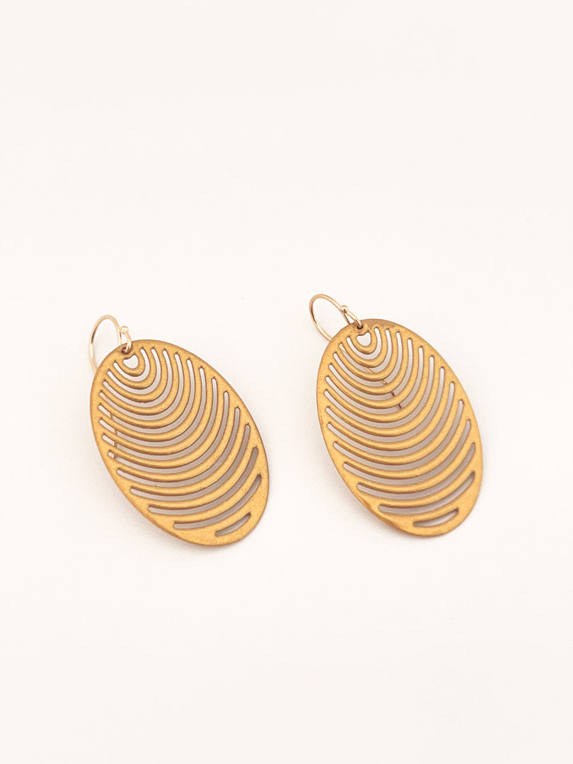 Gold Oval Earrings