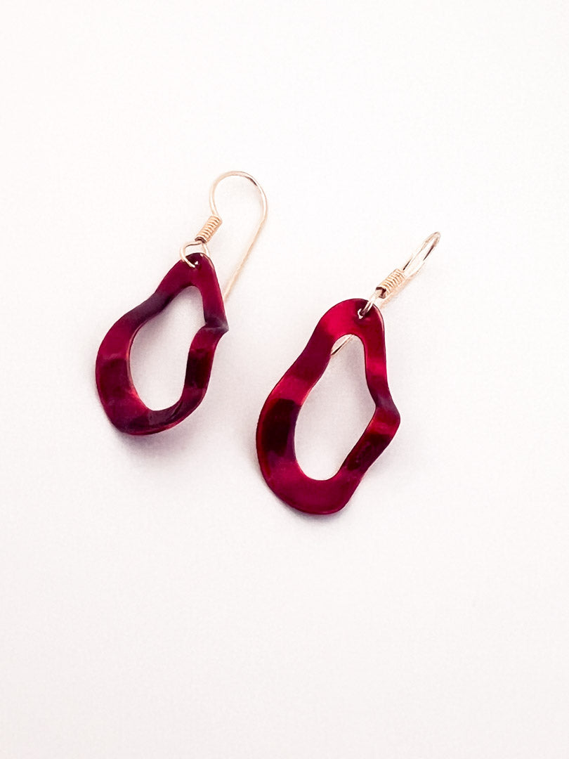 Red Waves Earrings