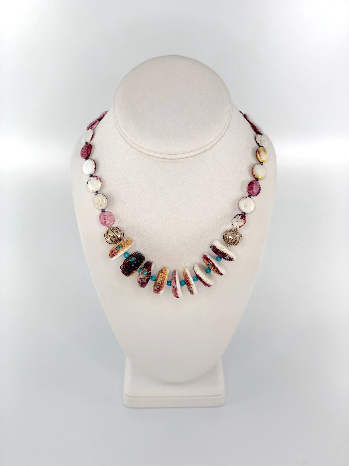 Spiny Lobster Beaded Necklace With Turqouise