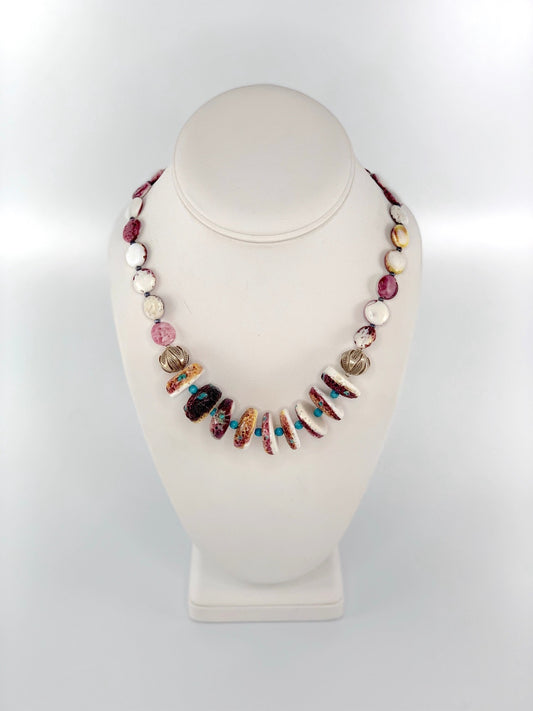 Spiny Lobster Beaded Necklace With Turqouise