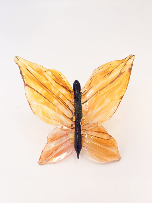 Orange Glass Blown Wall Butterfly