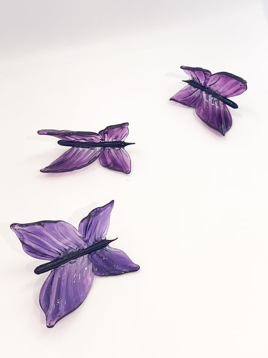 Purple Glass Blown Wall Butterfly