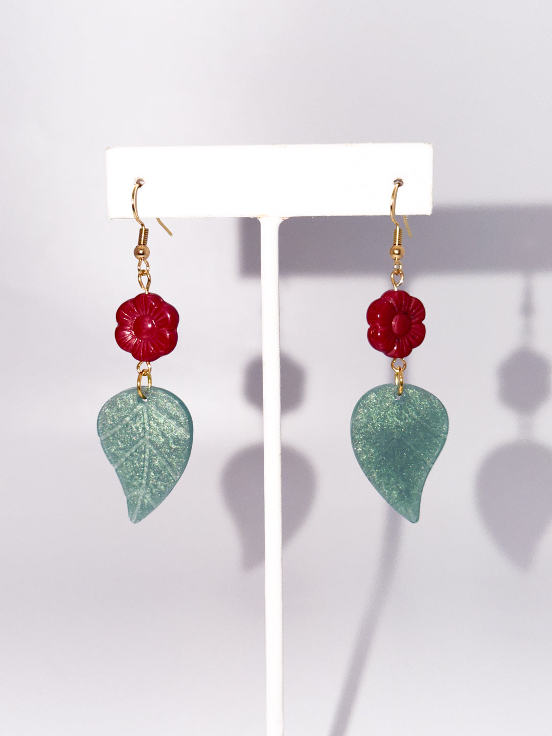 Leaf and Flower Earrings