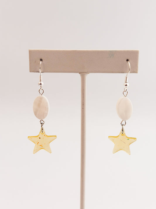 Yellow Star Shell Earrings