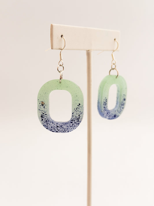 Blue Glitter Earrings