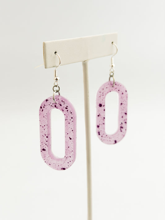 Purple Oval Earrings