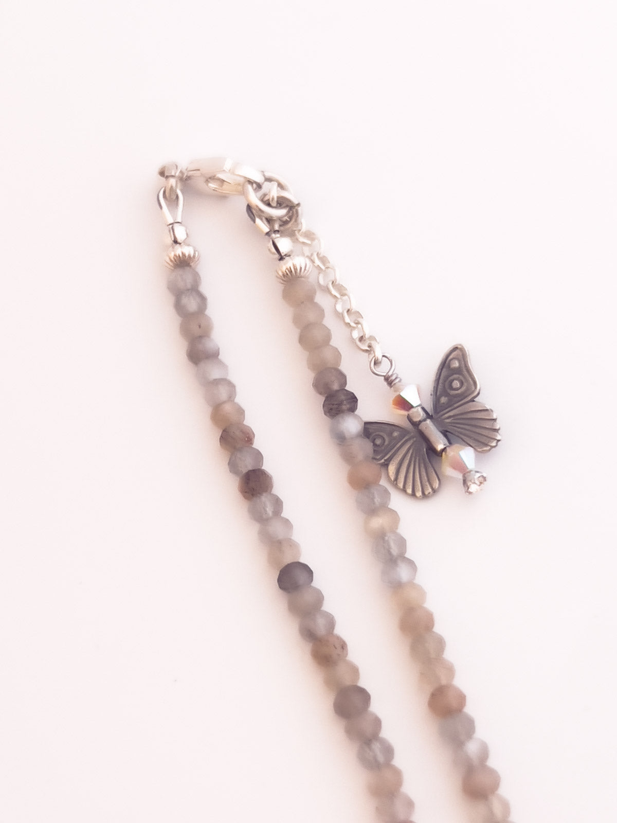 Carved Mother of Pearl Butterfly Necklace