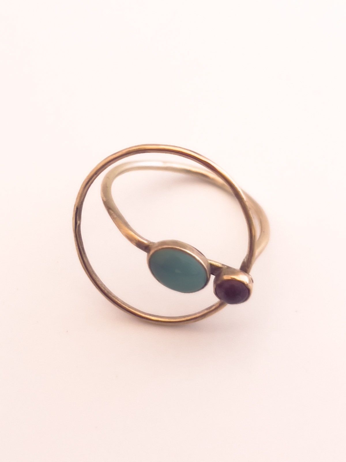 Chrysoprase and Pink Tourmaline Ring