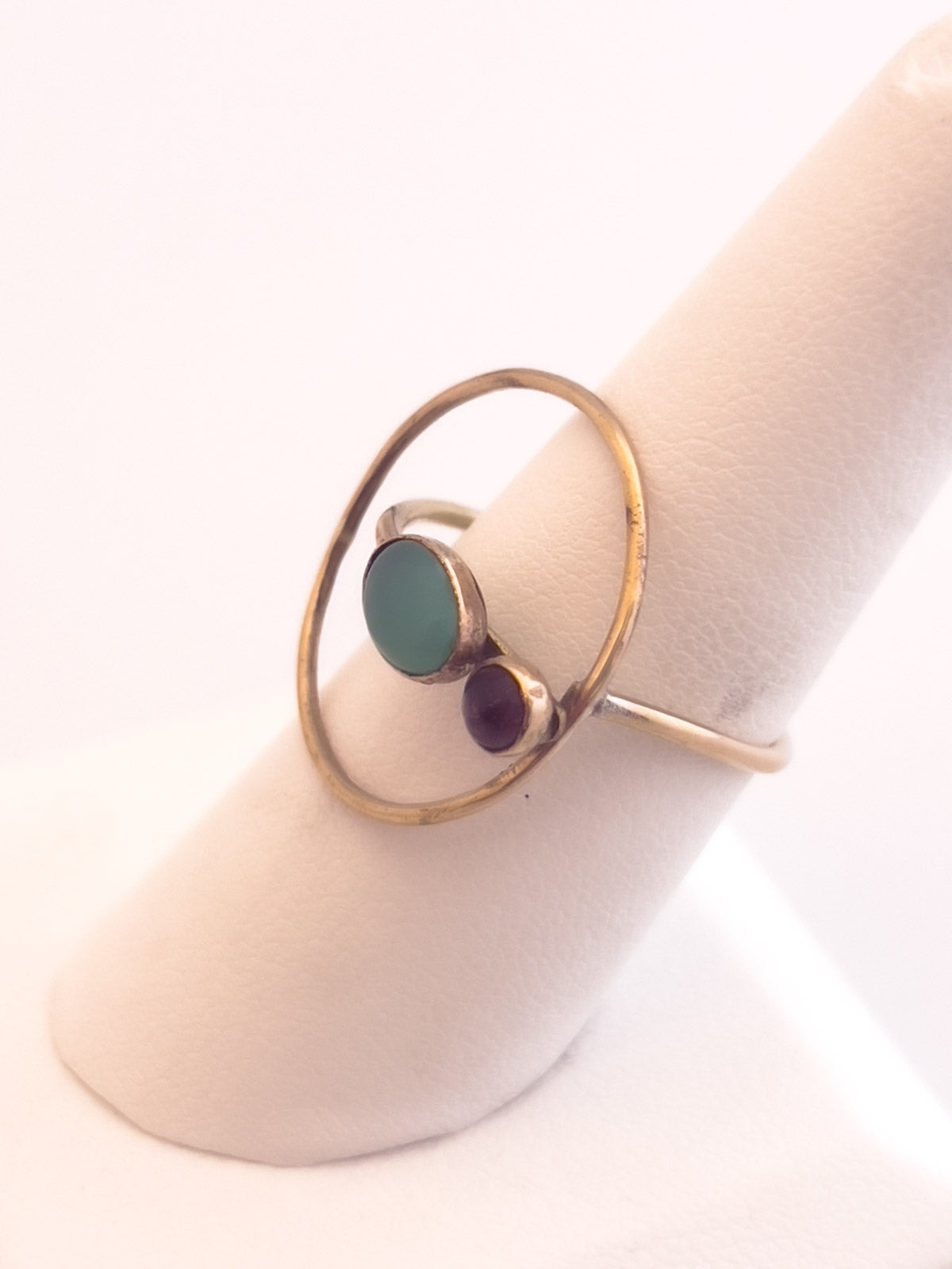 Chrysoprase and Pink Tourmaline Ring