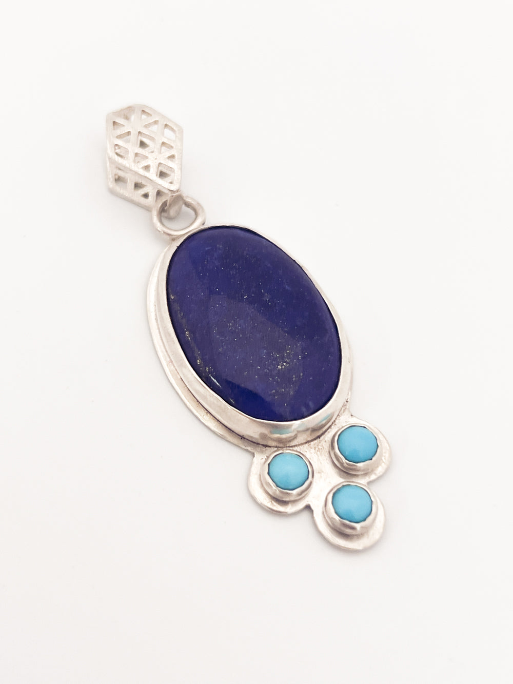 Oval Lapis and Turquoise Necklace