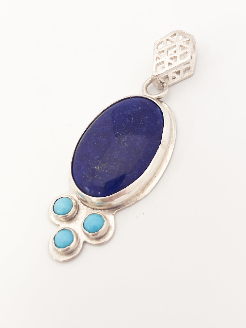 Oval Lapis and Turquoise Necklace