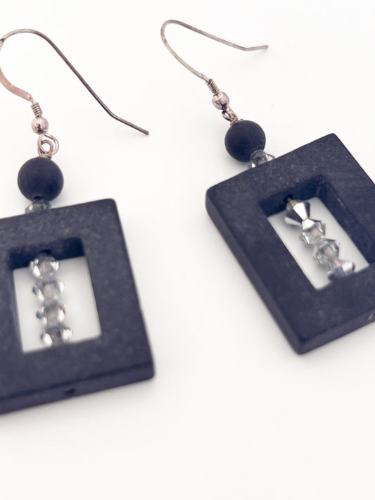 Onyx square Earrings