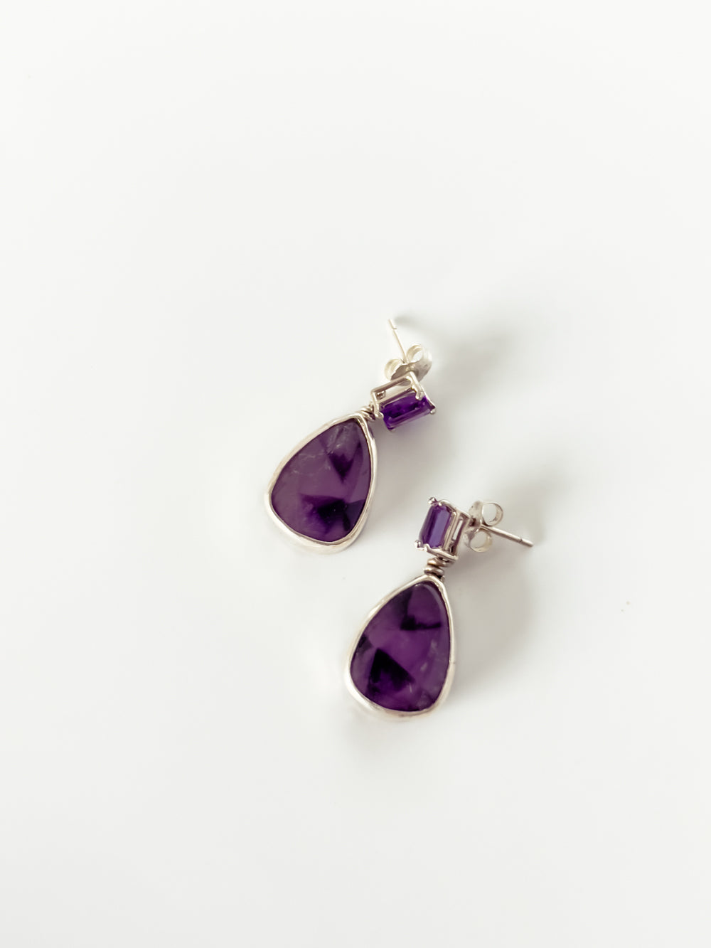 Star Amethyst Pear-Shaped Earrings