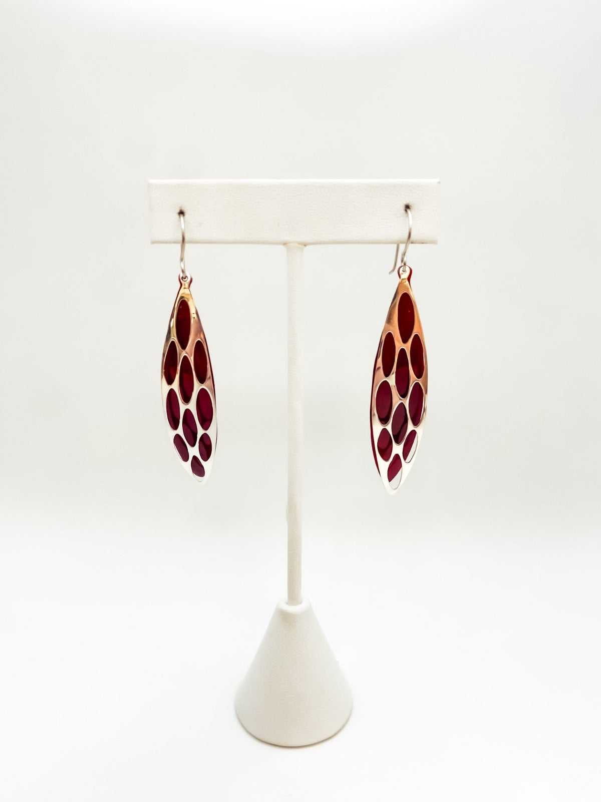 Red and Silver Cut Out Earrings