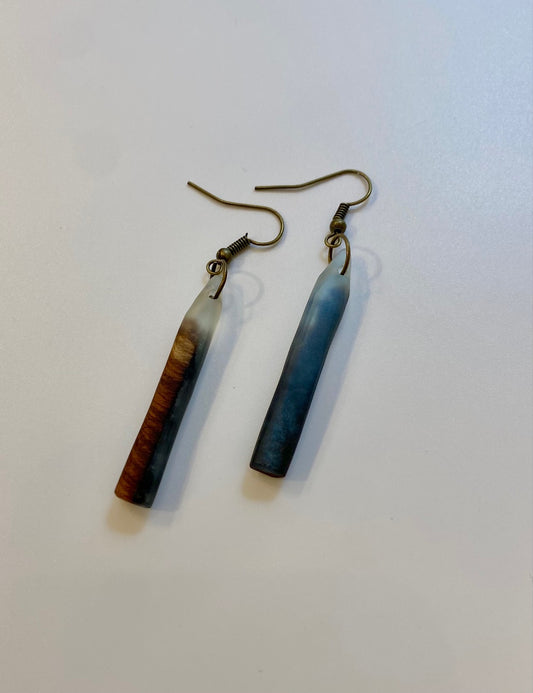 Wood and Resin Earrings